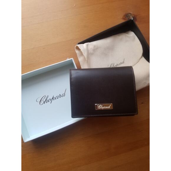 Chopard Brown Leather Bifold ID Card Holder Wallet II Classico N5 Made In ITALY - Picture 6 of 7